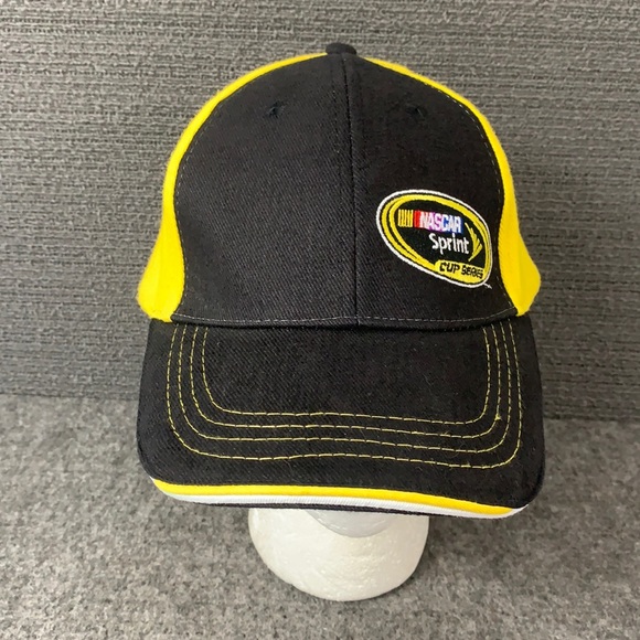 Nascar Sprint Cup Series Hat Men's Adjustable Black Yellow Strapback by Octagon - Picture 1 of 13
